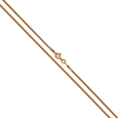 Panssarikaulaketju, pituus 64cm, leveys 2mm, pientä vääntymää, 585, Paino: 7,4 g