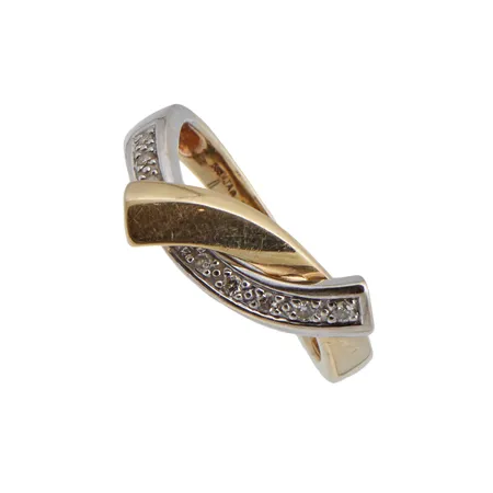 Timanttisormus 8xn.0.005ct, koko 17¼, 585 kelta- ja valkokulta, Paino: 3,4 g