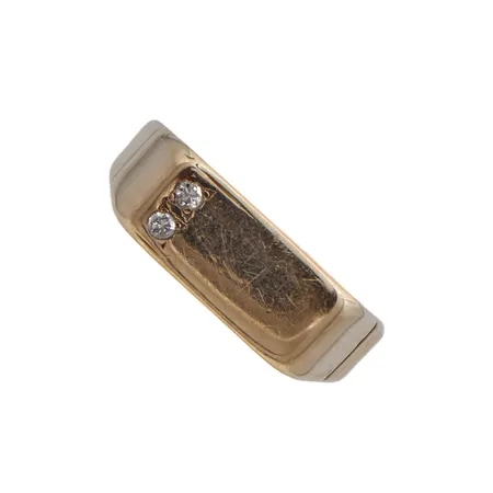 Kantasormus timanteilla 2xn.0.01ct, käytön jälkiä, koko 17¾, 585, Paino: 4,9 g