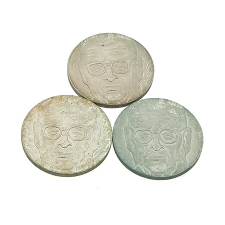 Kolme juhlaraha, J.K Paasikivi, 100 vuotta, vuodelta 1970, nimellisarvo 10 markkaa, 500, Paino: 67,8 g