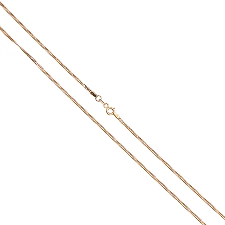 Panssarikaulaketju, pieniä käytön jälkiä, pituus 51cm, leveys 2mm, 585,  Paino: 5,3 g