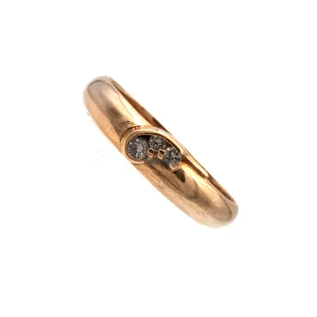 Timanttisormus 3xn.0.02-0.04ct, koko 16¾, leveys 2,5-4,4mm, 585,  Paino: 1,7 g