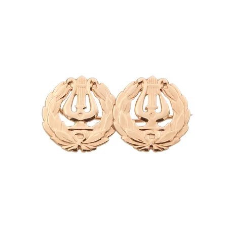 Tupla-lyyra-rintakoru, korkeus 17mm, leveys 33mm, 585,  Paino: 2,5 g