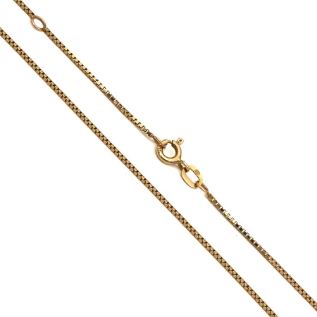 Venetsia-kaulaketju, pituus 43-46cm, leveys 1mm, 585,  Paino: 2,8 g