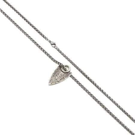 Kaulaketju, metallia, pituus 61cm, riipus Kalevala, Elämän roihu, korkeus 32mm, 925,  Paino: 6,4 g