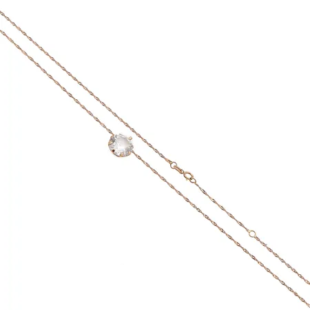 Kaulaketju, pituus 44,5-48cm, kiviriipus Ø 11 mm, 585,  Paino: 2,8 g