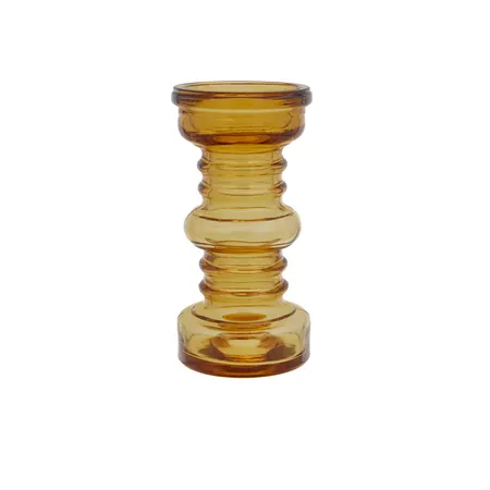 Kääntömaljakko, Tamara Aladin, Riihimäen lasi, korkeus 14cm, amber