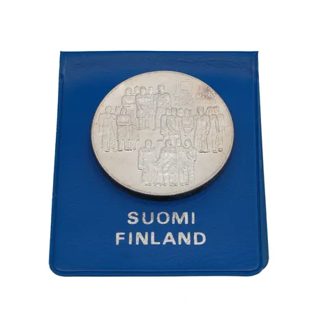 Juhlaraha, Itsenäinen Suomi 60 vuotta, nimellisarvo 10mk, 1917-1977, 500, Paino: 21,4 g