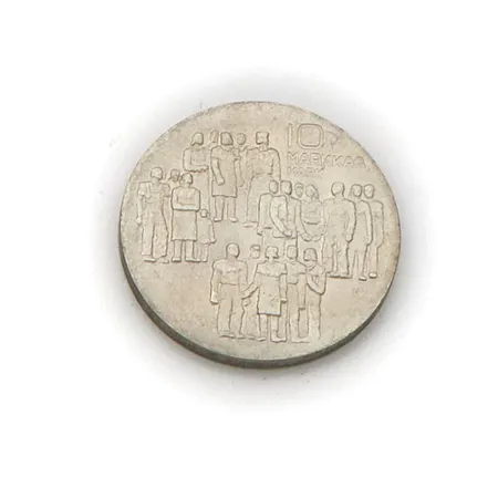 Juhlaraha, Itsenäinen Suomi 60 vuotta, nimellisarvo 10mk, 1917-1977, 500, Paino: 21,8 g