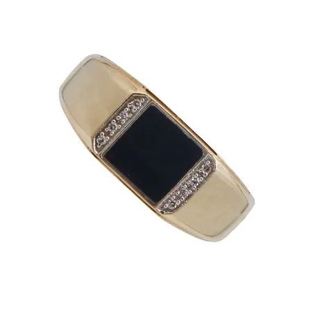 Kivikantasormus timanteilla 8xn.0.005ct, pieniä käytön jälkiä, koko 22, 585br, Paino: 8,5 g