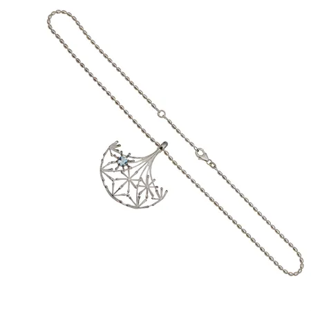 Topaasikaulakoru - Naisen ääni, Kalevala, riipuksen korkeus 49mm, pituus 40cm, 925br, Paino: 16 g