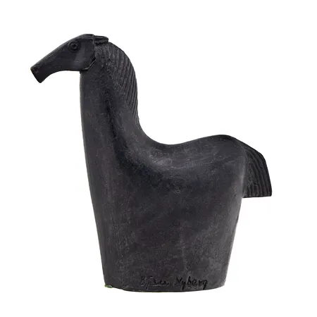 Veistos, Hevonen, rauta, signeeraus Björn Nyberg, korkeus 17cm