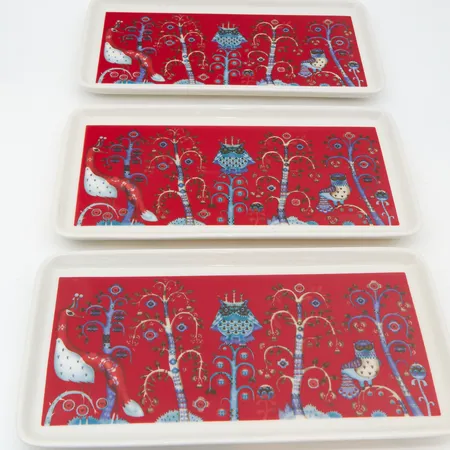 Kolme Lautasta, Iittala, Taika, Suorakaide, punainen