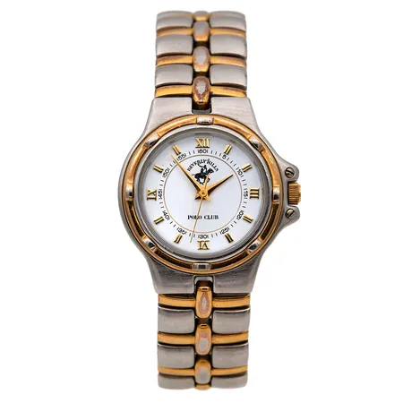 Teräsrannekello, Beverly Hills Polo Club, quartz, ref.LB0028JB, Ø 26mm, rannekkeen pituus 180mm, lasissa naarmuja