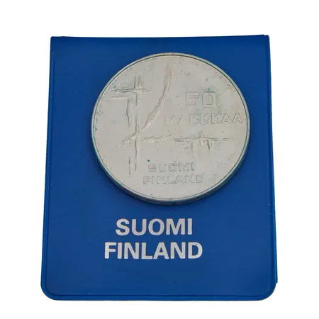 Juhlaraha, Jääkiekon MM-1982, nimellisarvo 50mk, 500, Paino: 22,9 g