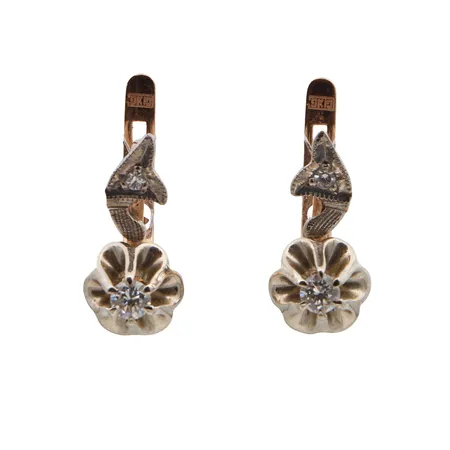 Timanttikorvakorut, 2xn.0.10ct, 2xn.0.01ct, korkeus 15mm, 583, Paino: 4,2 g
