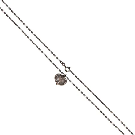 Kaulakoru, Euran sydän, kalevala, pituus 62cm, riipuksen korkeus 18mm, 925, Paino: 7,6 g