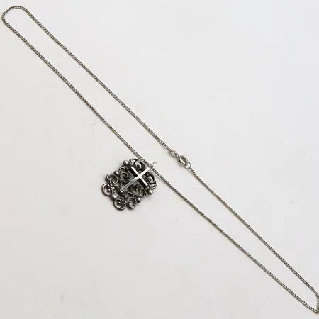 Panssarikaulaketju, pituus 42cm, riipus, korkeus 32mm, 835-925, Paino: 5,5 g