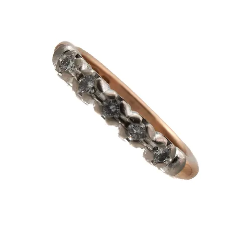 Timanttisormus 5xn.0.05ct, koko 17, 585 kelta- ja valkokultaa,  Paino: 4,8 g