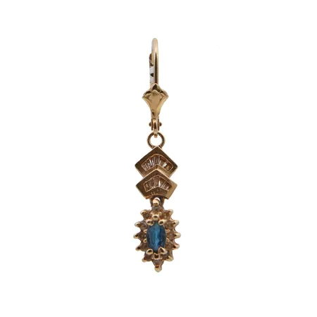 Kivikorvakoru timanteilla, 10 baguette-hiontaista timanttia, 12xn.0.005ct, korkeus 35mm, 585br, Paino: 1,8 g