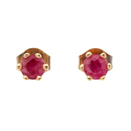 Rubiini-korvanapit, 2xn.0.18ct, Ø 5mm, tekijänleima PWP (Pentti Paakkari Oy), 585br, Paino: 1,1 g