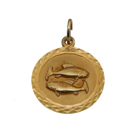 Horoskooppiriipus, kalat, Ø 17mm, 585, Paino: 1,7 g
