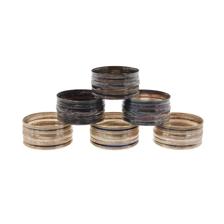 Kuusi servettirengasta, Margit, Ø 39mm, 916, Paino: 67,1 g