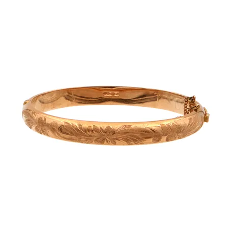 Kuvioitu rannerengas, Ø 62mm, tekijänleima BCK (Malmin Korupaja Oy), 585, Paino: 12 g