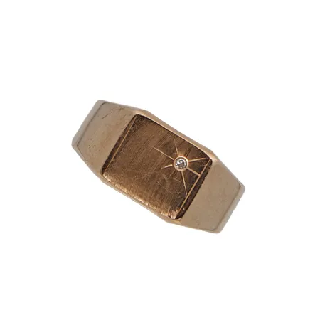 Kantasormus timantilla, 1xn.0.01ct, koko 19, 585,  Paino: 2,6 g