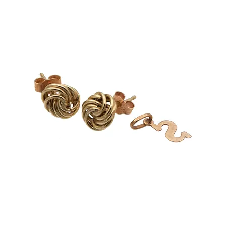 Solmu-korvakorut, Ø 7mm ja riipus korkeus 13mm, Paino: 0,9 g