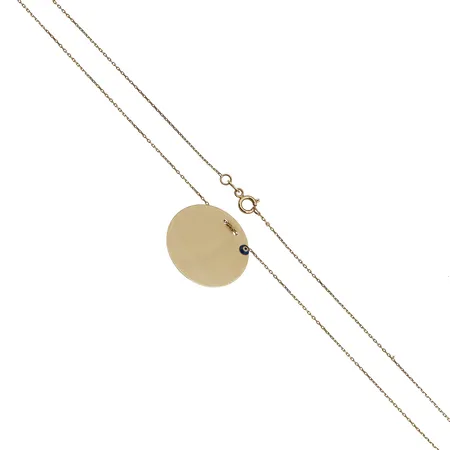 Kaulakoru, pituus 43cm, riipuksen Ø 23mm, 585br, Paino: 2,3 g