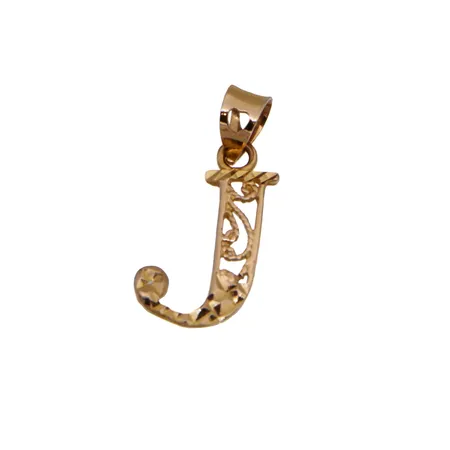 Kirjain- riipus, J-kirjain, korkeus 18mm, 750, Paino: 0,5 g