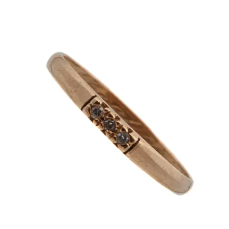 Timanttisormus, 3xn.0.005ct, koko 16¼, kaiverrettu, 585, Paino: 1 g