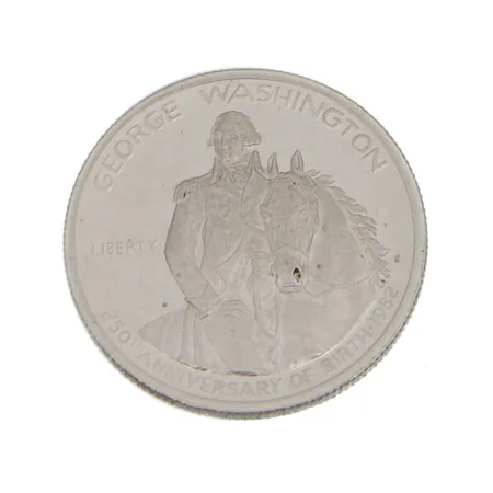 Hopearaha, Half Dollar, 250th Anniversary of George Washington's Birth, USA, 900, Paino: 12,4 g