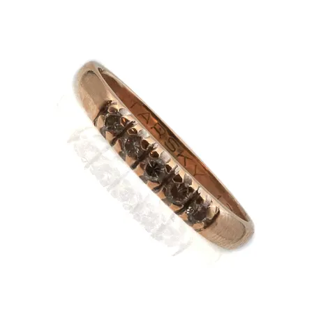 Timanttisormus 5xn.0.02ct, koko 16¾, kaiverrettu, 585br, Paino: 2,1 g