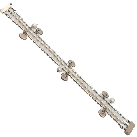 Helmirannekoru Kalevala, Vanamo, pituus 175mm, helminauhan punonta kulunut, 925br, Paino: 19,4 g