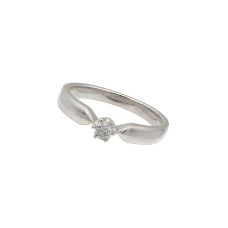 Timanttisormus 1xn.0.10ct, koko 16, 585br valkokulta, Paino: 3 g