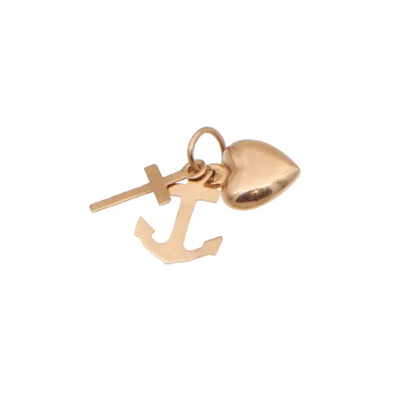 Usko- toivo- ja rakkaus-riipus, korkeus 14mm, 585, Paino: 0,4 g