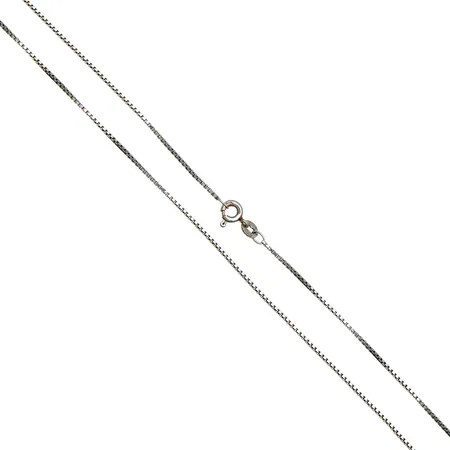 Venetsia-kaulaketju, pituus 42,5cm, 585 valkokulta, Paino: 3 g