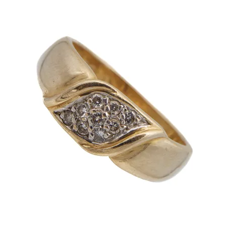 Viallinen timanttisormus 9xn.0.01ct, koko 17, 585br,  Paino: 4,1 g