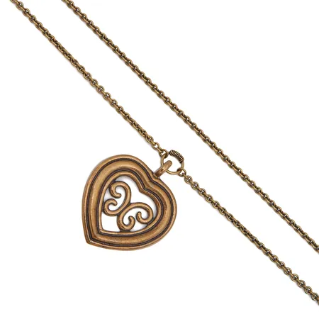 Kaulakoru, Kalevala Koru, Utajärven sydän, ketjun pituus 72cm, riipuksen korkeus 58mm, pronssia