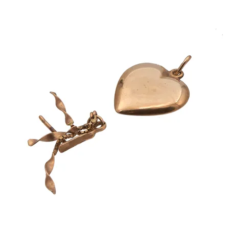 Viallinen riipus ja korvakoru, 585, Paino: 1,5 g