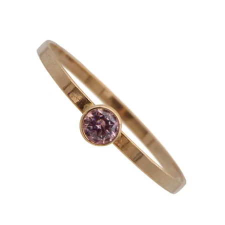 Viallinen kivisormus, koko 16, 585br,  Paino: 0,4 g