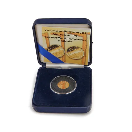 Kultaraha, Yleisurheilun MM-kilpailut 2005, nimellisarvo 20, laatikko ja todistus, 900, 