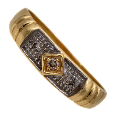 Timanttisormus 3xn.0.005ct, koko 18½, 585,  Paino: 2,7 g