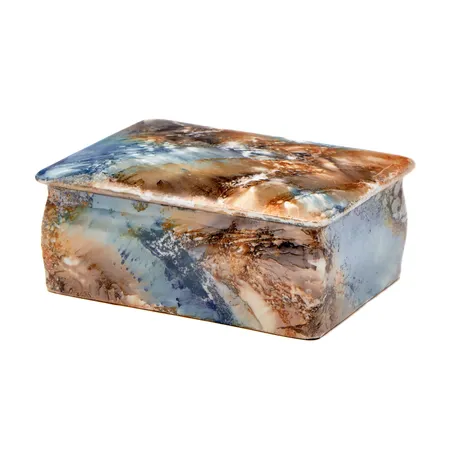 Kannellinen rasia Arabia, lysterilasite, kannen sisällä pieni lohkeama, mitat 120x90cm