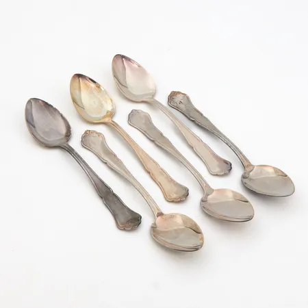 Kuusi kahvilusikkaa, Chippendale, pituus 119m, 830, Paino: 71,5 g