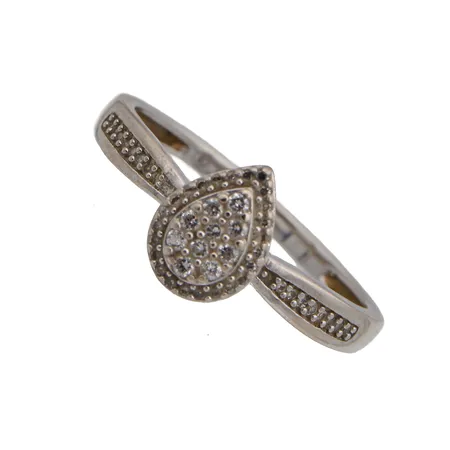 Timanttisormus 45xn.0.005.ct, koko 17½, valkokultaa, 585br,  Paino: 2,3 g