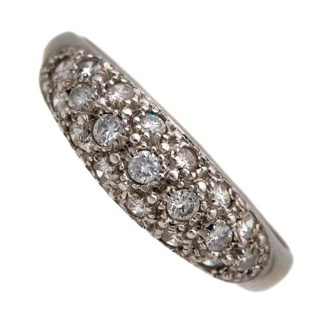 Timanttisormus 19xn.0.01ct, koko 17¾, 585 valkokulta,  Paino: 2,5 g