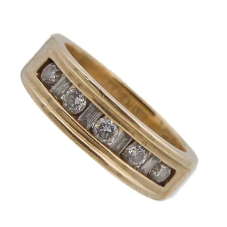 Timanttisormus 5xn.0.04ct , kaiverrettu, koko 17, 585br,  Paino: 6,1 g